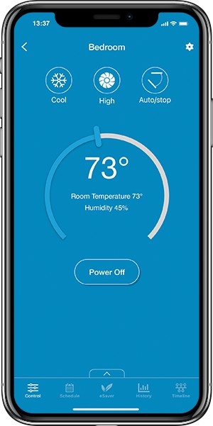 Control your air conditioner from anywhere, anytime, using the Cielo Home app on your smartphone.
